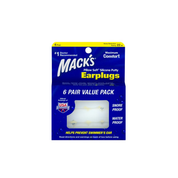 MACKS Ear Plugs Silicone 6pk